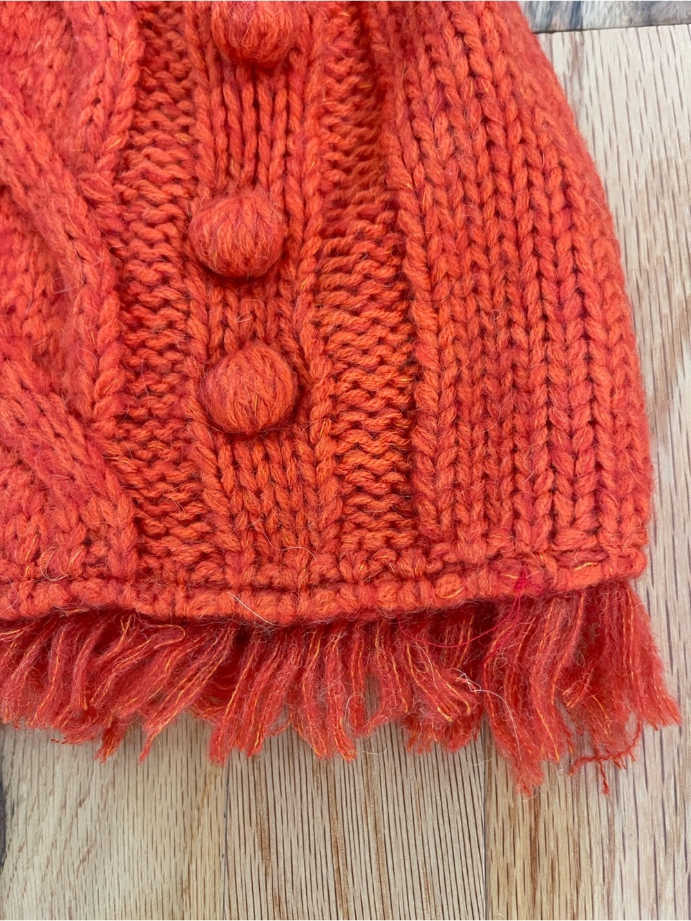 Farm Rio NWT Orange Braided Knit Cardigan (Small) Fit seems closer to Medium - Picture 4 of 13